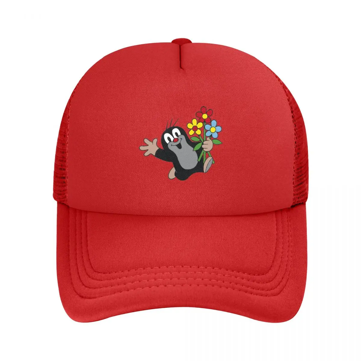 Cute Happy Mole Krtek Mesh Baseball Caps Snapback Baseball Hats Breathable Casual Casquette Outdoor For Men's And Women's