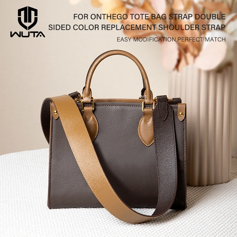 WUTA Genuine Leather Replacement Wide Shoulder Bag Strap for LV Onthego Tote Bag Adjustable Crossbody Handbag Belts Purse Straps