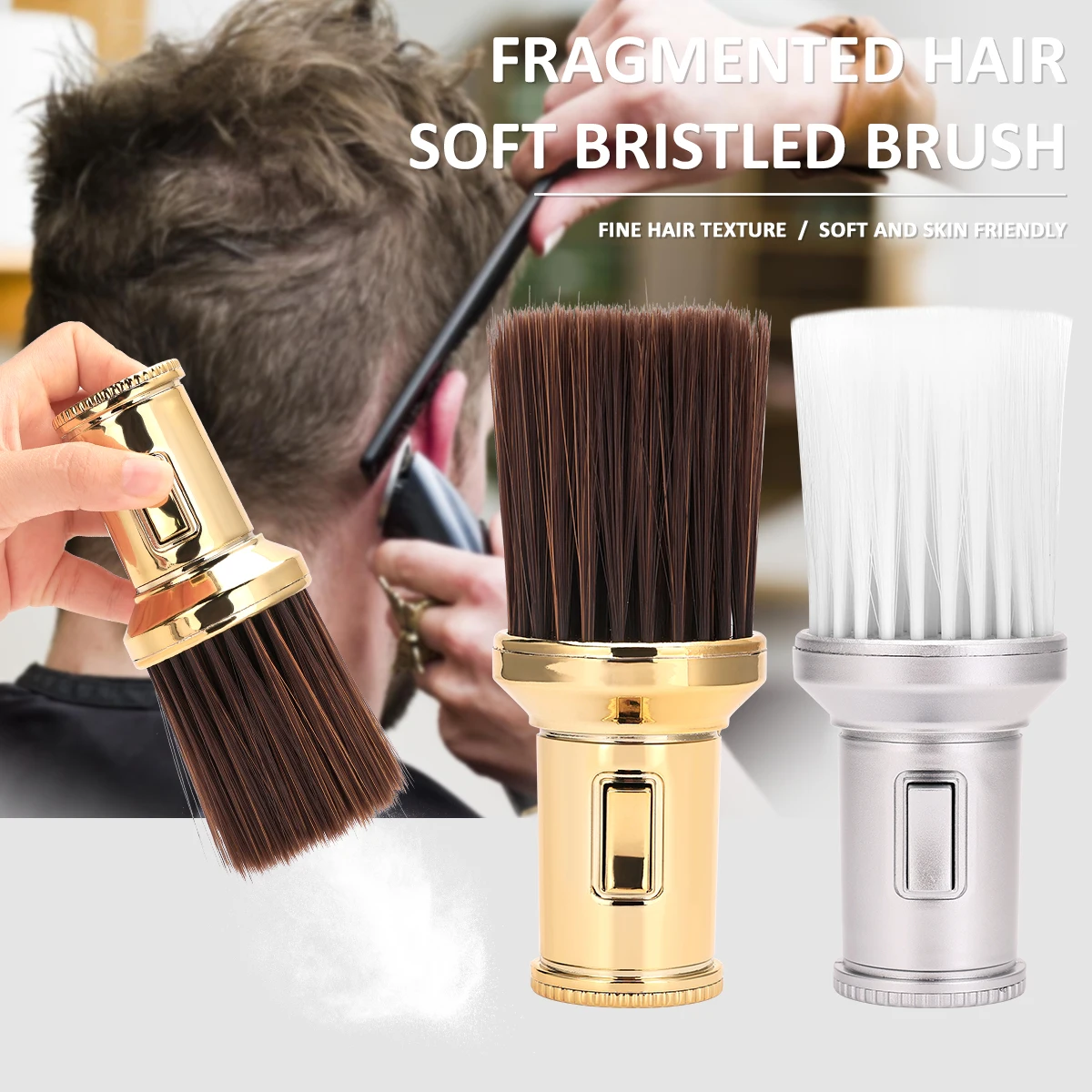 Hair Cutting Cleaning Barber Brush Boar Bristle Professional Powder Addition Neck Duster for Hair Removal Tool for Clippers