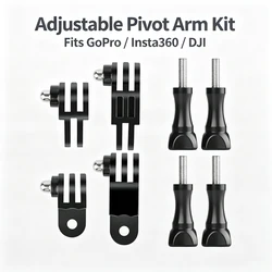 3-Way Adjustable Extension Pivot Arm Adapter for GoPro Hero 13 12 11 10 9 8 SJCAM SJ4000 AKASO Insta360 DJI OSMO Action Camera