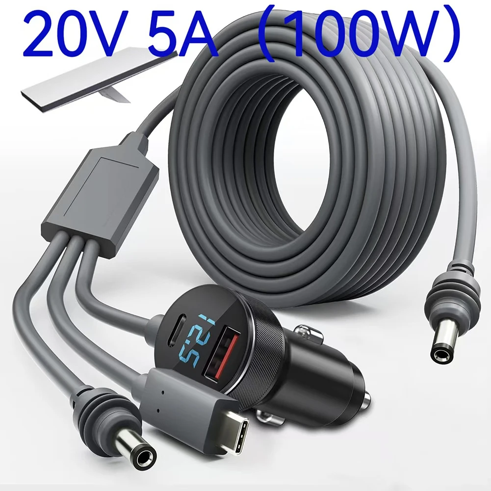 

Автомобильное зарядное устройство 3-в-1 для Starlink Mini (12В-48В с цифровым дисплеем), кабель питания 3-в-1 с двумя USB-портами, инструменты для ремонта автомобилей