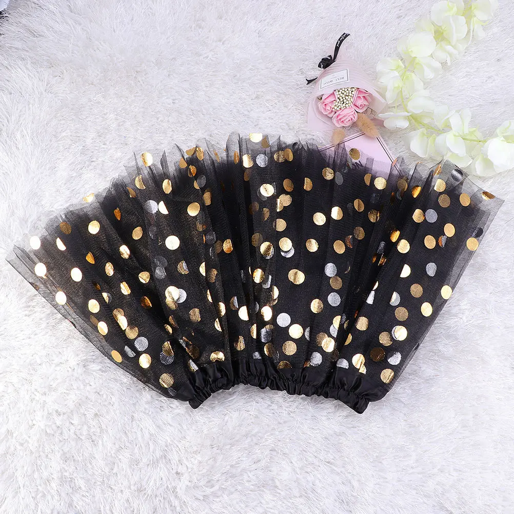 

2Pcs Gold Polka Dot Tutu Skirt Layered Mesh Skirt for Little Girl Dance Party Performance Toddler Outfit Tutu Dress for Girls