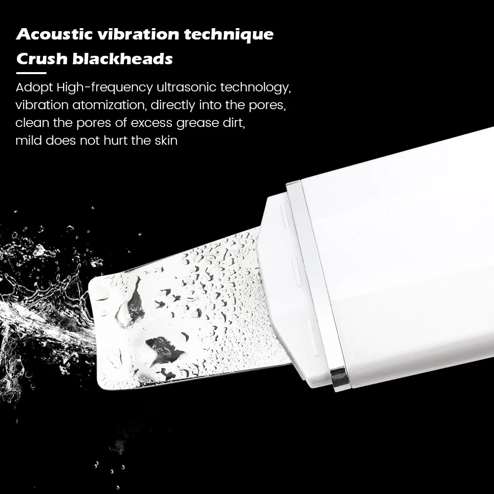 New Ultrasonic Facial Skin Scrubber Cleaner Ion Acne Blackhead Remover Peeling Shovel Cleaner Facial Massager Skin Care