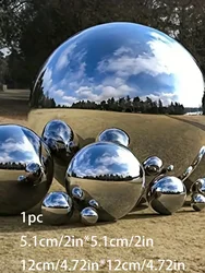 1pc, Stainless Steel Gazing Ball, 32-120mm Mirror Polished Hollow Ball  Decorations, Room Decor, Holiday Accessory