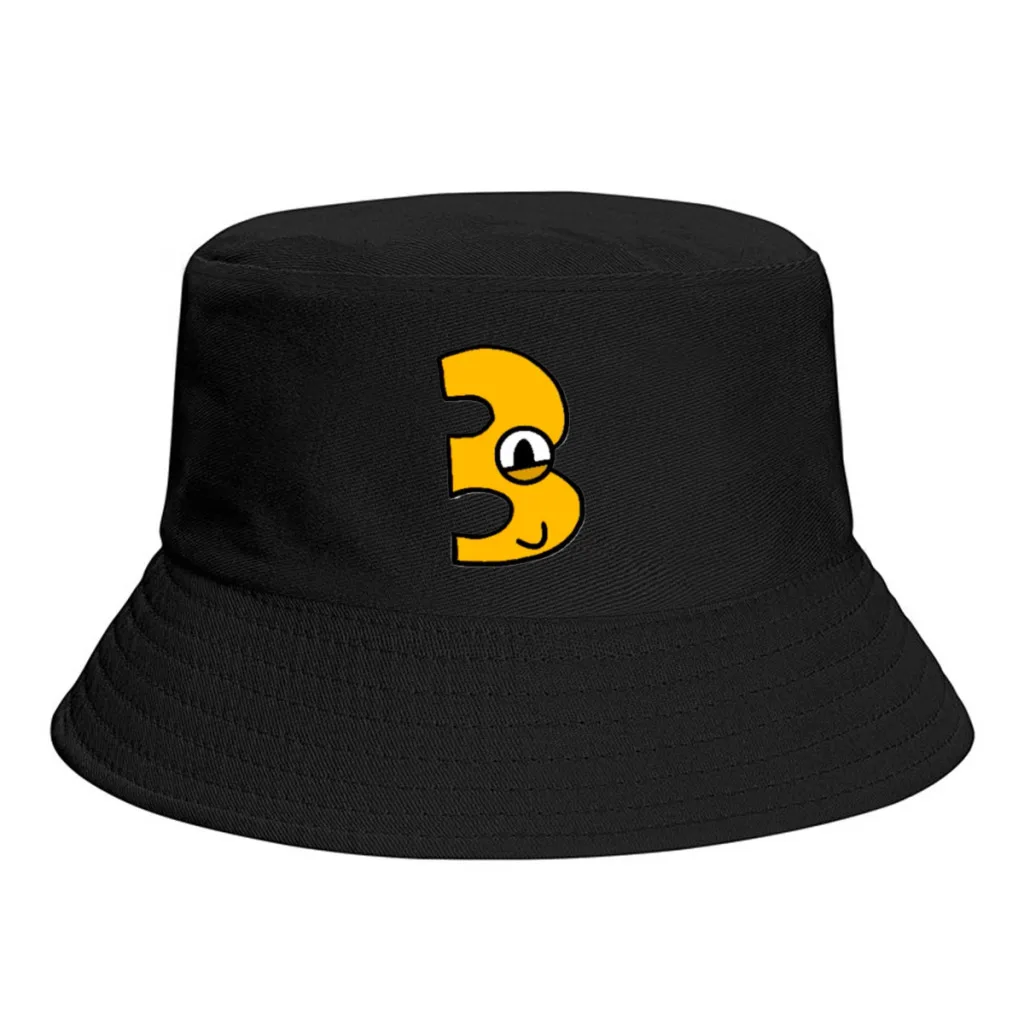 Alphabet-Lore-Number-3 UnisexPersonality Bucket Hats Fishermen Caps Outdoor Casual Cap Sunscreen Hat