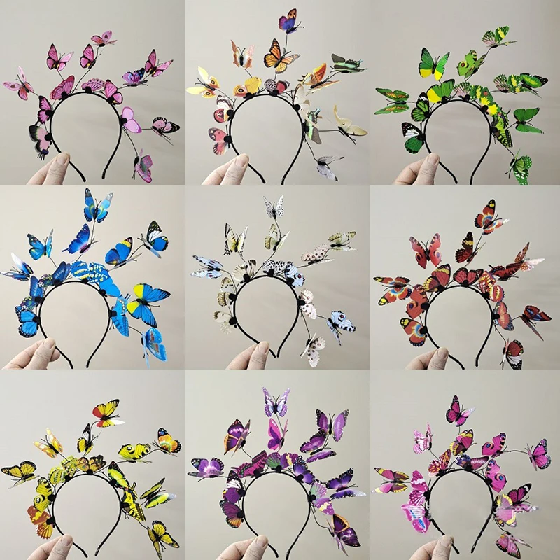 

New Simulation Cute Butterfly Hair Bands Fairy Tale Realistic Funny Butterflies Exquisite Headdresses Girl Holiday Birthday Gift