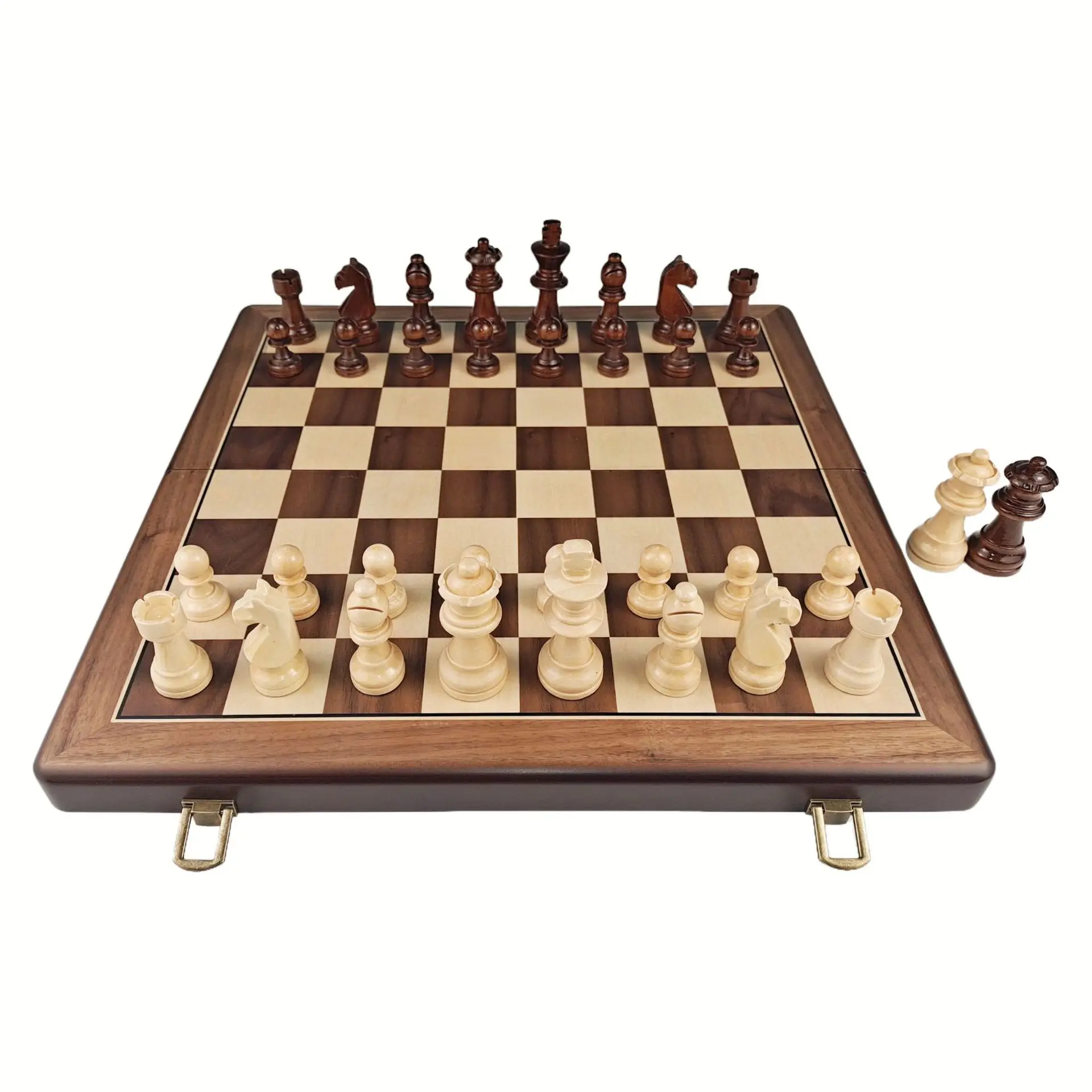 High-end chess game adult student competition magnetic folding puzzle wooden chessboard wooden chess