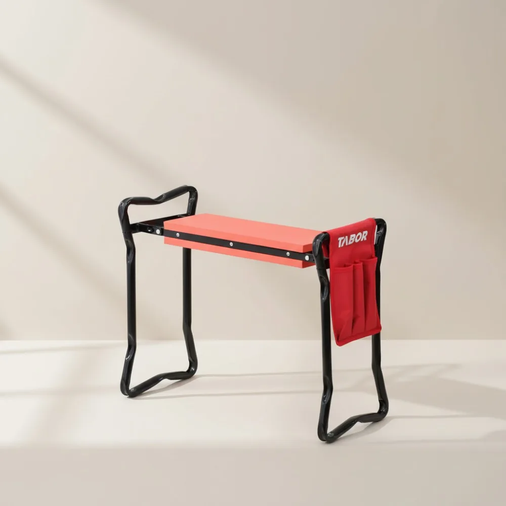 

Foldable Garden Kneeler Seat with Tool Pouch, Lightweight Portable Kneeling Bench for Outdoor Gardening Comfort