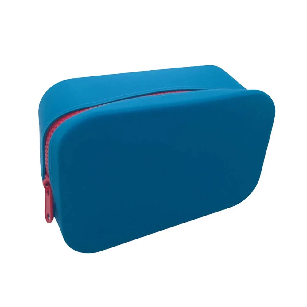 Portable Waterproof Silicone Cosmetic Bag Soft Stationery Storage Bag Zipper Pouch