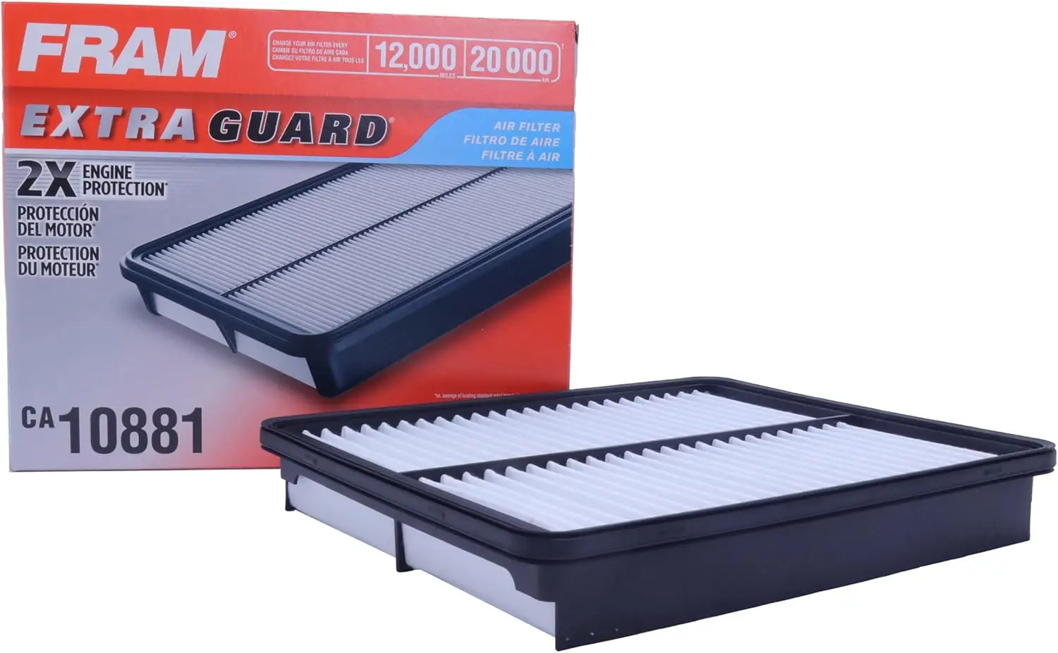 Extra Guard CA10881 Replacement Engine Air Filter for Select Hyundai and Kia Models, Provides Up to 12 Months or 12,000 Miles Fi