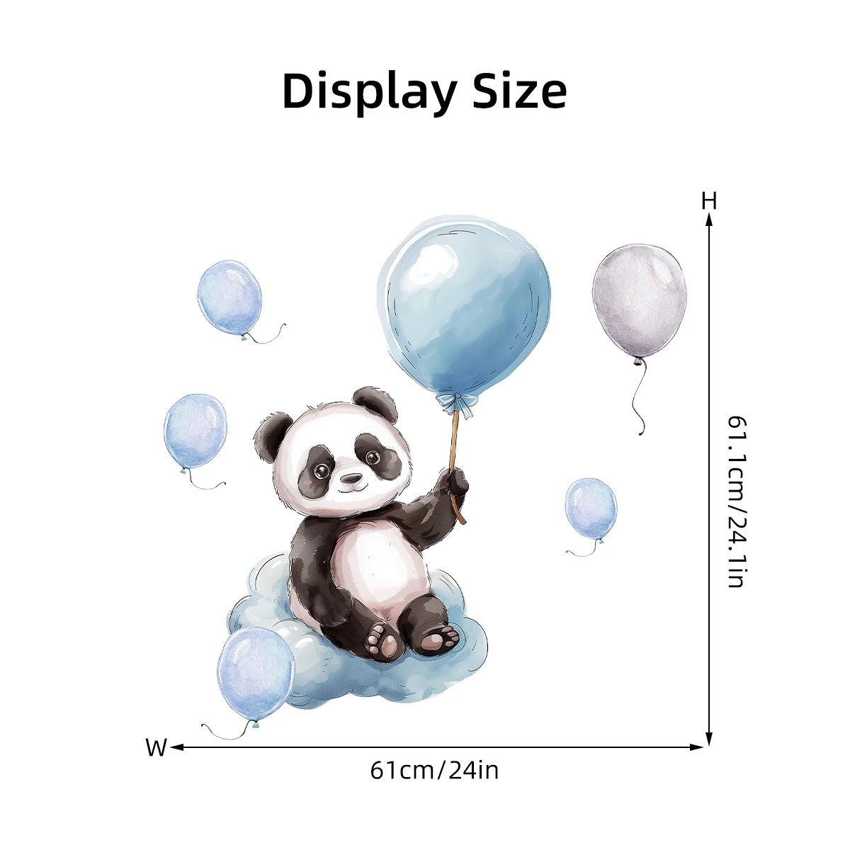 Cartoon Cloud Balloon Panda Wall Stickers for Kids Room Home Decor Accessories Living Room Bedroom Decoration Wall Decals view 6