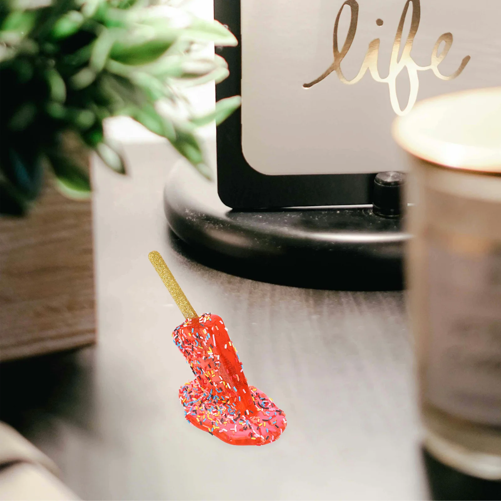 

Melting Ice Cream Resin Ornament Realistic Fake Ice Cream Decorative Ornament Photo Prop Statue Decoration