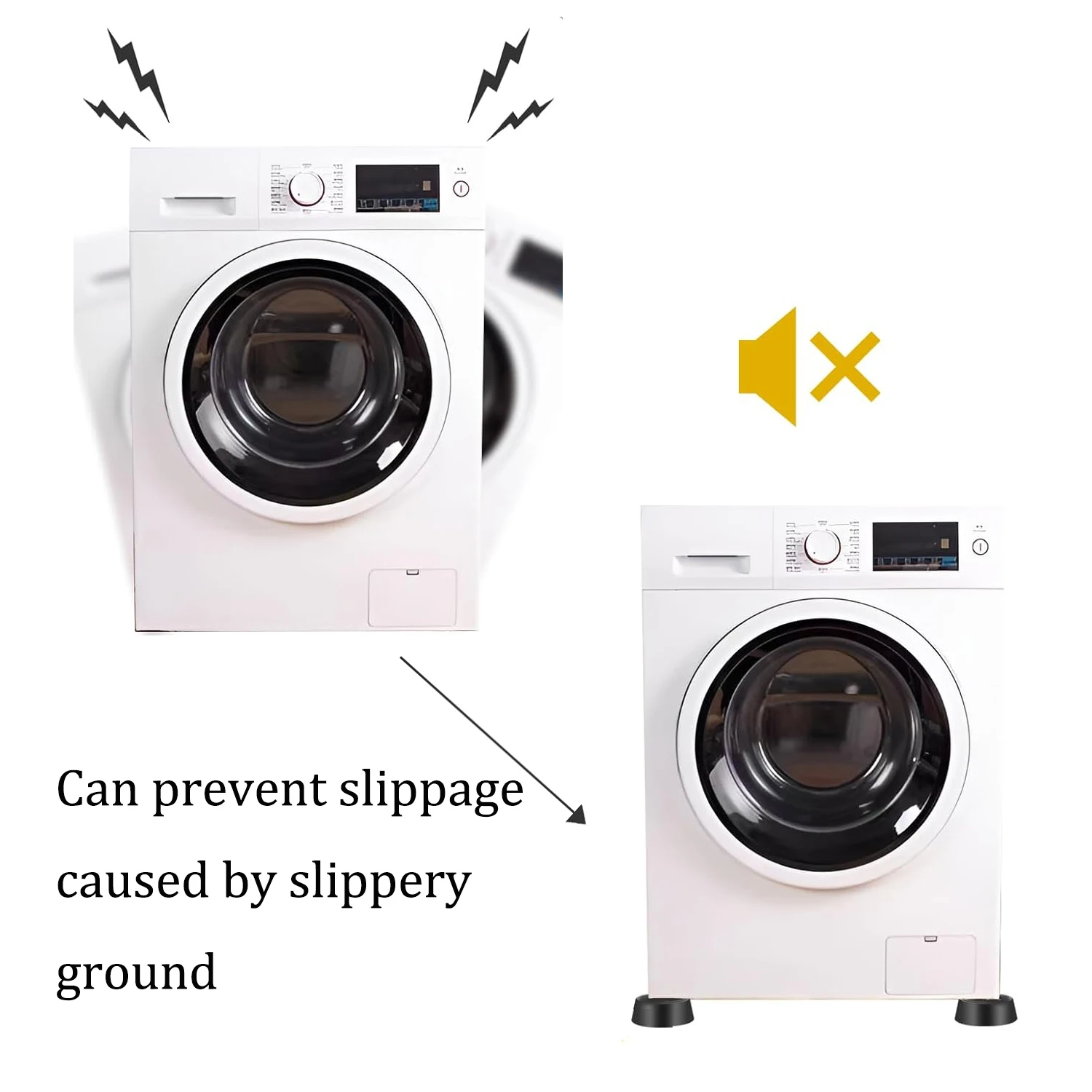 4/8PCS Washing Machine Anti Vibration Pads, Universal Fit for Refrigerator Dryer Furniture, Anti-Slip Rubber Feet