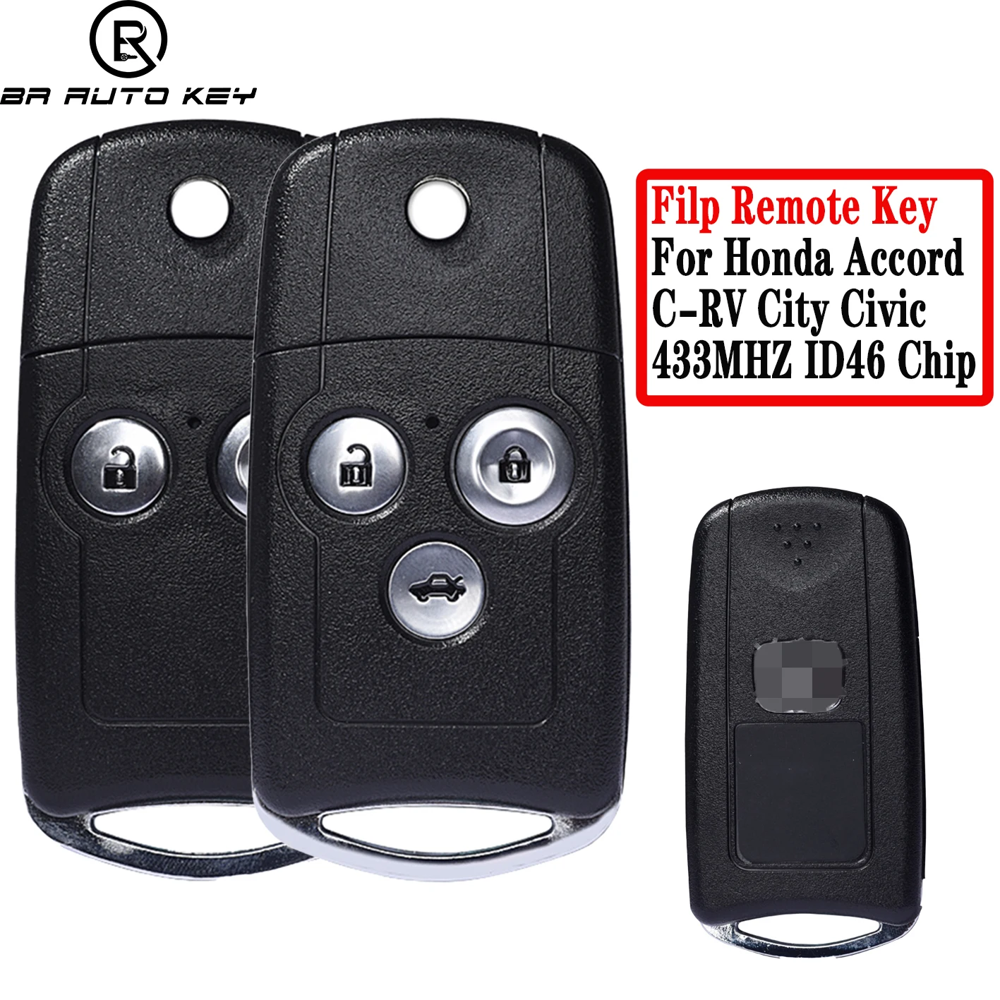 2007DJ4041 Car Remote Key Control fob for Honda Accord Civic City Jazz CRV HRV 433MHZ with ID46 PCF7936 Chip Hon66 Blade HLIK-3T