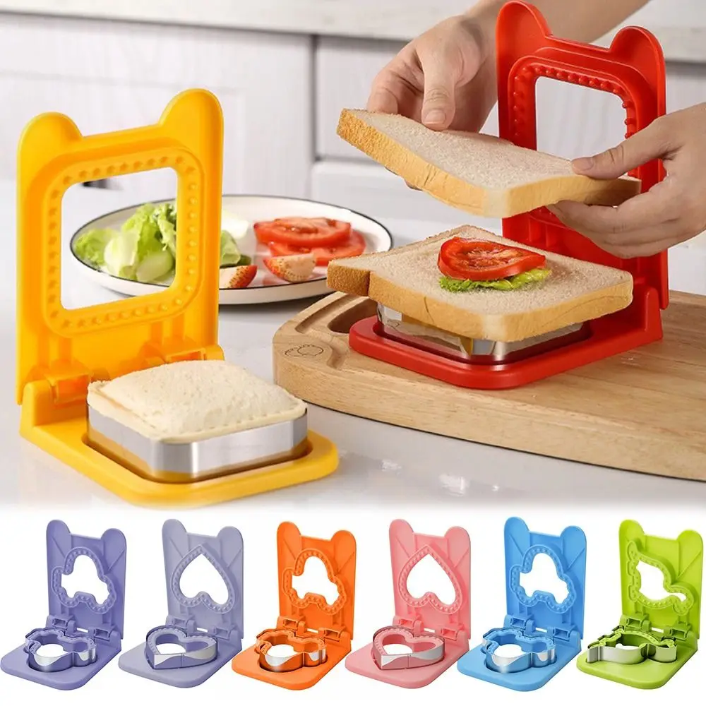 Stainless Steel DIY Sandwich Cutters Mould Sealer Flip Multiple Shapes Toast Bread Mold Lunch Box Decor Sandwich Cutting Tool