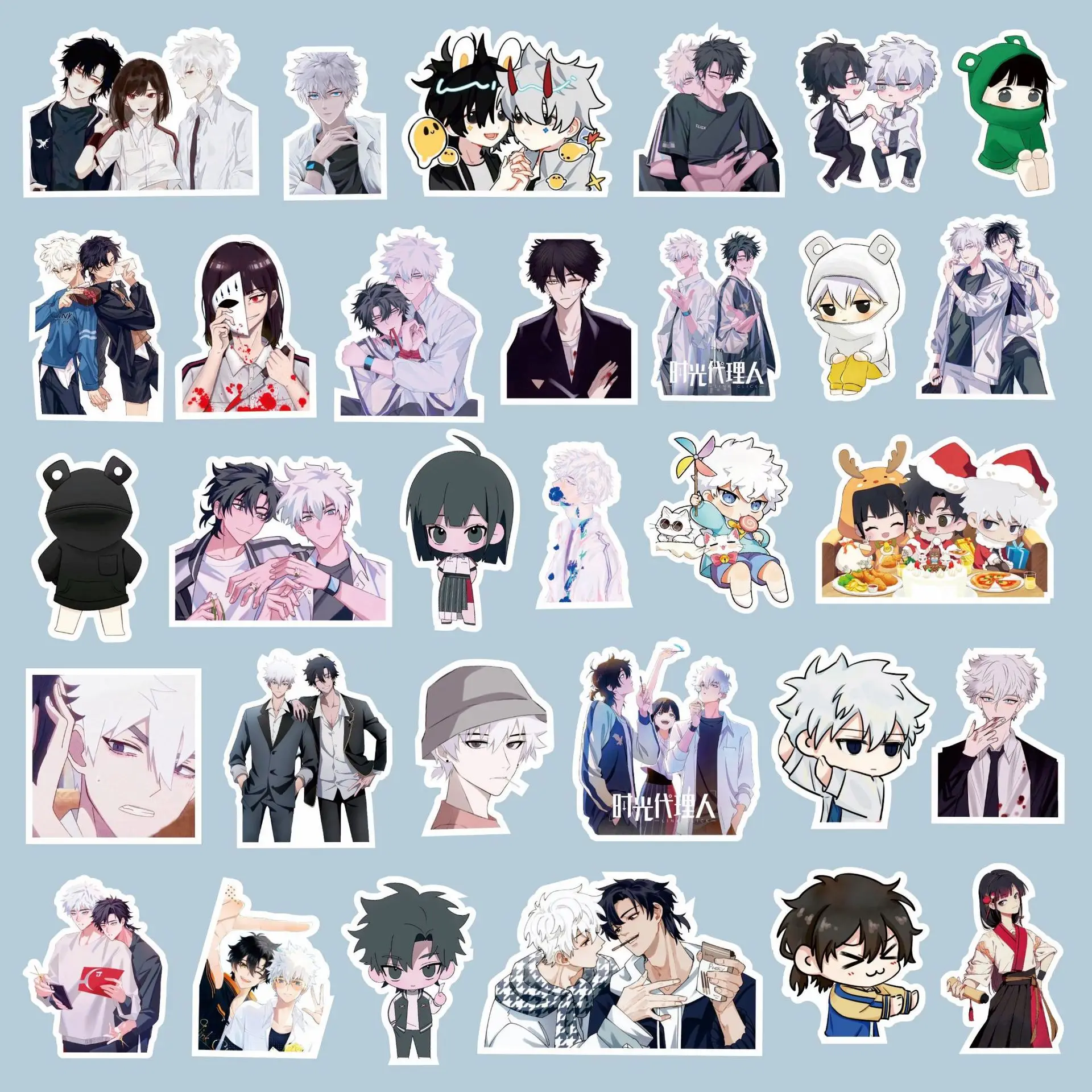 60 Pcs/set Link Click Stickers Cheng Xiaoshi  Lu Guang Qiao Ling Kawaii Scrapbooking for Fans Decoration Collection Gift