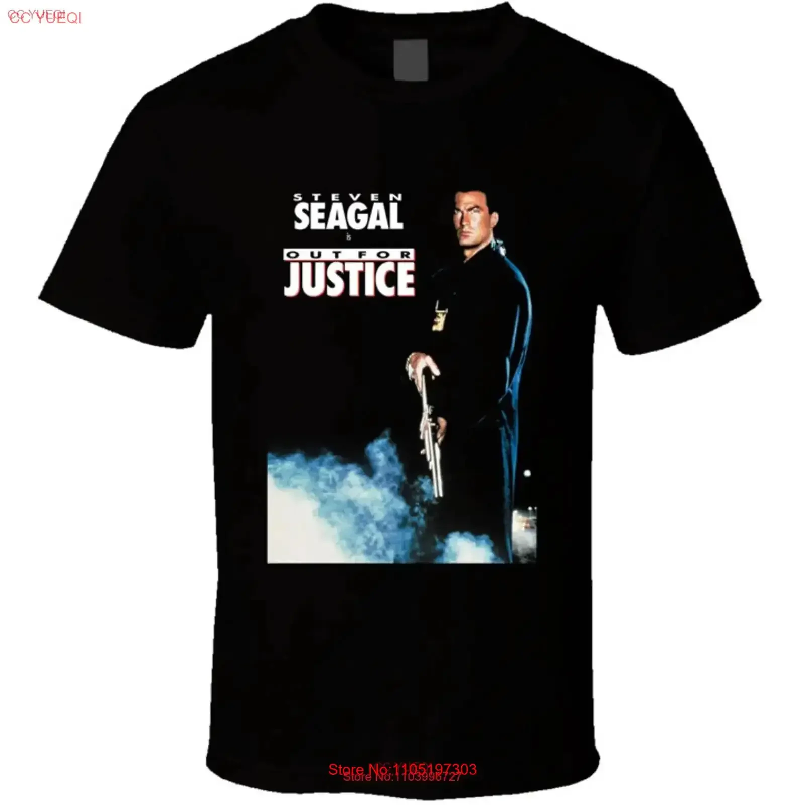 تي شيرت Out For Justice Steven Seagal Retro Action Movie تي شيرت عتيق مغسول ناعم للارتداء اليومي ملابس غير رسمية