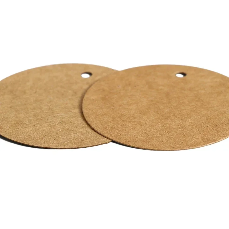 100pcs/lot Brown Kraft Paper Tags Round Luggage Note Blank Handmade Price Label Cards Christmas Wedding Party Decoration Tag