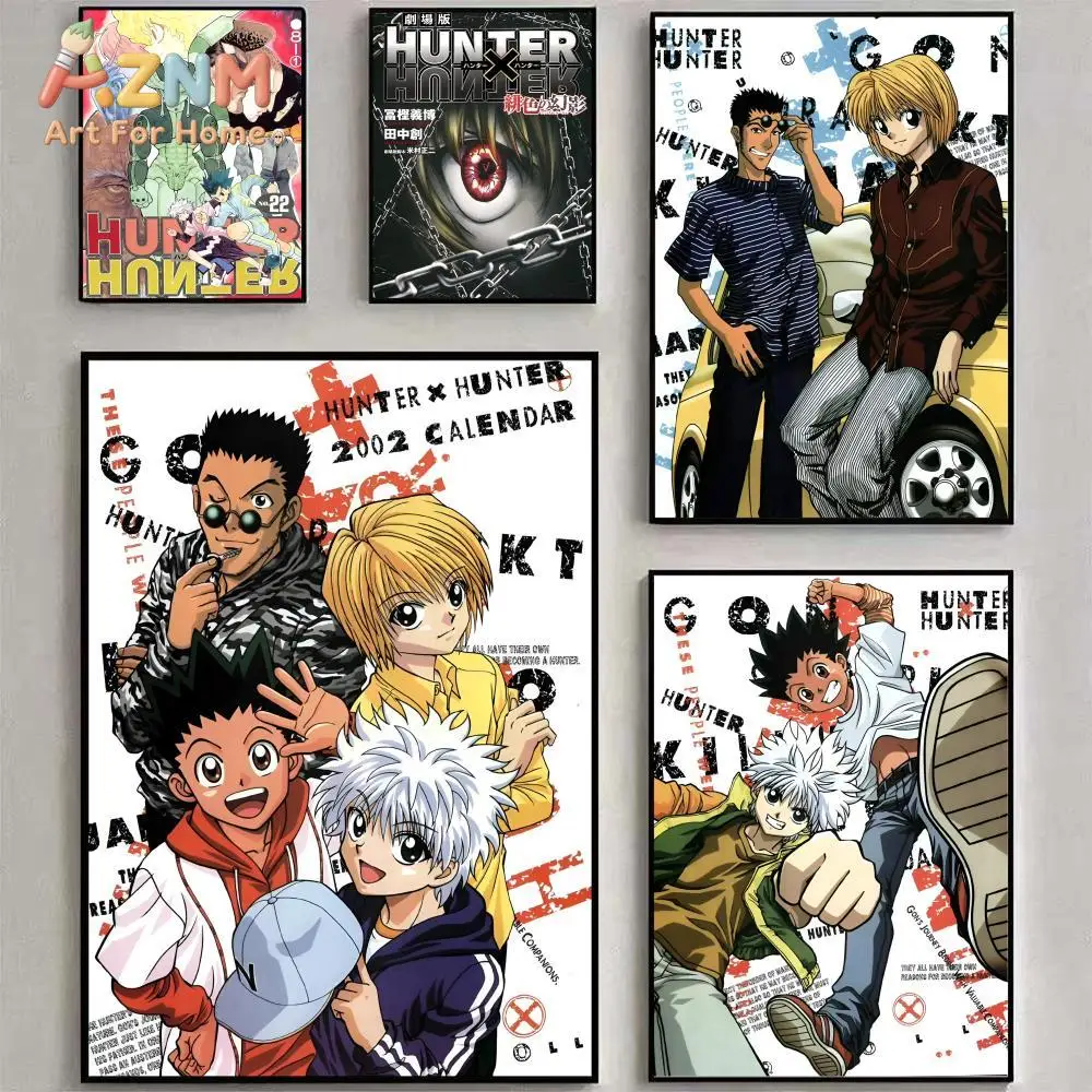 Póster de Anime Hunter X Hunter Hisoka, calcomanía artística de pared HD impermeable, decoración estética autoadhesiva para el hogar y la sala de estar