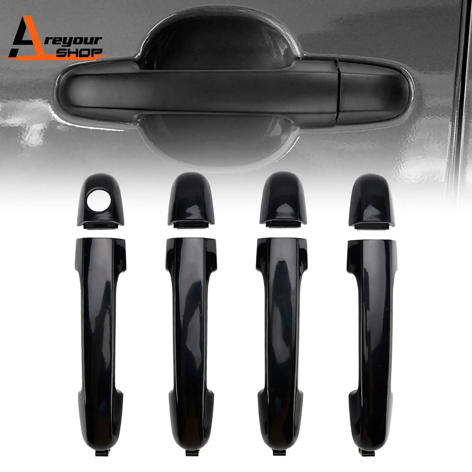 Areyourshop 4 Stück vorne/hinten links rechts Außentürgriff für Hyundai i20 PB 2009 2010 2011 2012 2013 2014 2015