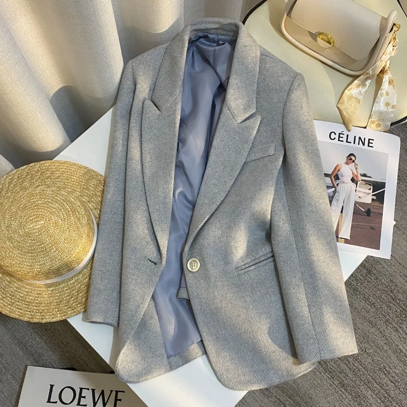 Mode Anzug Jacke Frauen Herbst Neue Lose Langarm Mantel Chic Temperament Koreanische Büro Alle-spiel Damen Blazer Jacken