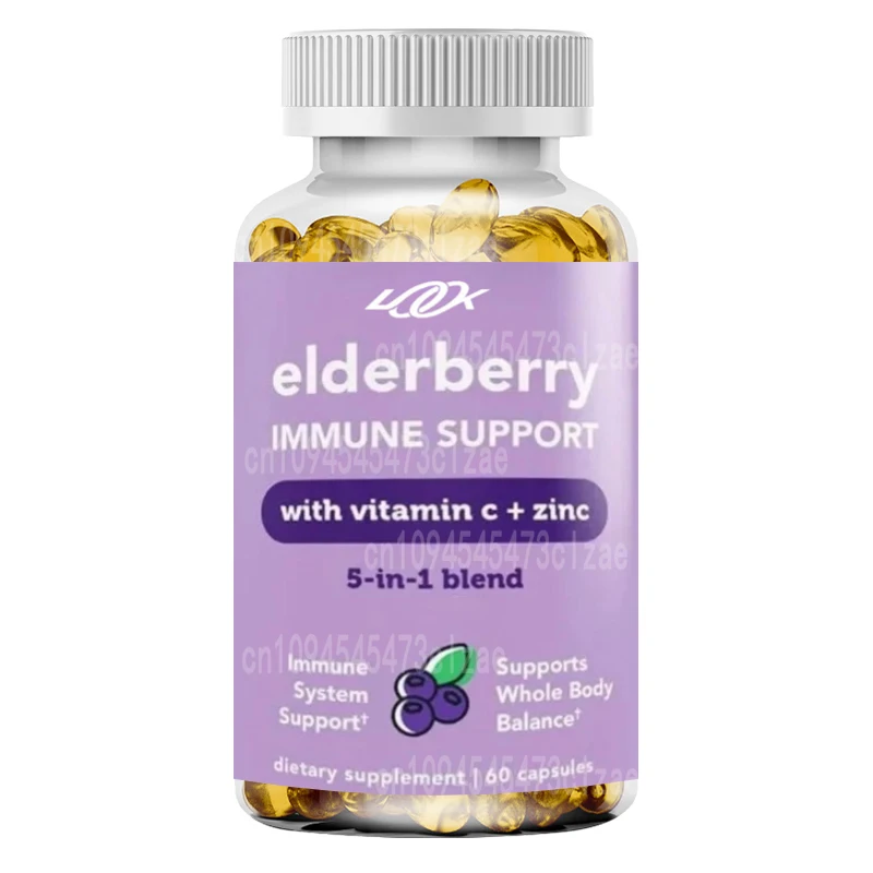 

Натуральные капсулы с бузиной, содержащие цинк, витамин С, чеснок, экстракт эхинацеи, для поддержки иммунной системы и общего здоровья.