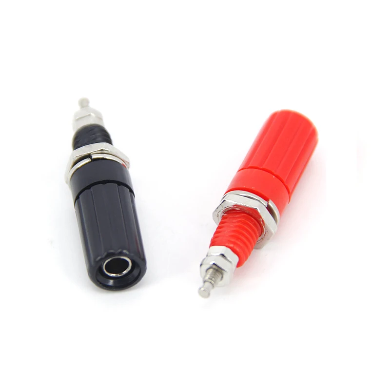 red black 4mm M3*45 Banana Binding Post Socket Terminal Audio Speaker Connector Plug  for Test Probe Amplifier Jack Adapter  