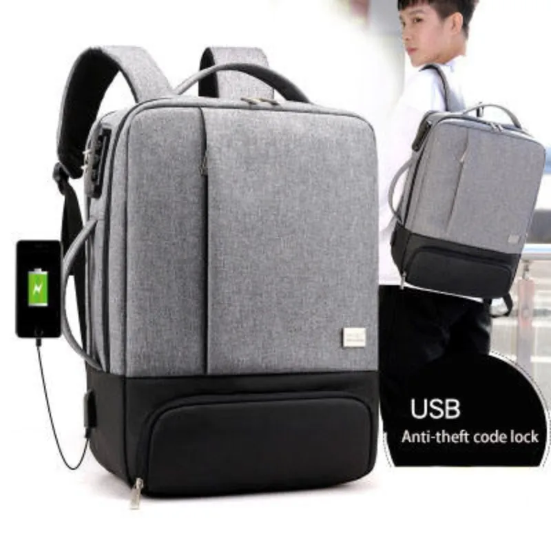 Imagem -02 - Casual Negócio Retalhos Portátil Mochila Impermeável Viagem ao ar Livre Grande Capacidade Mochila