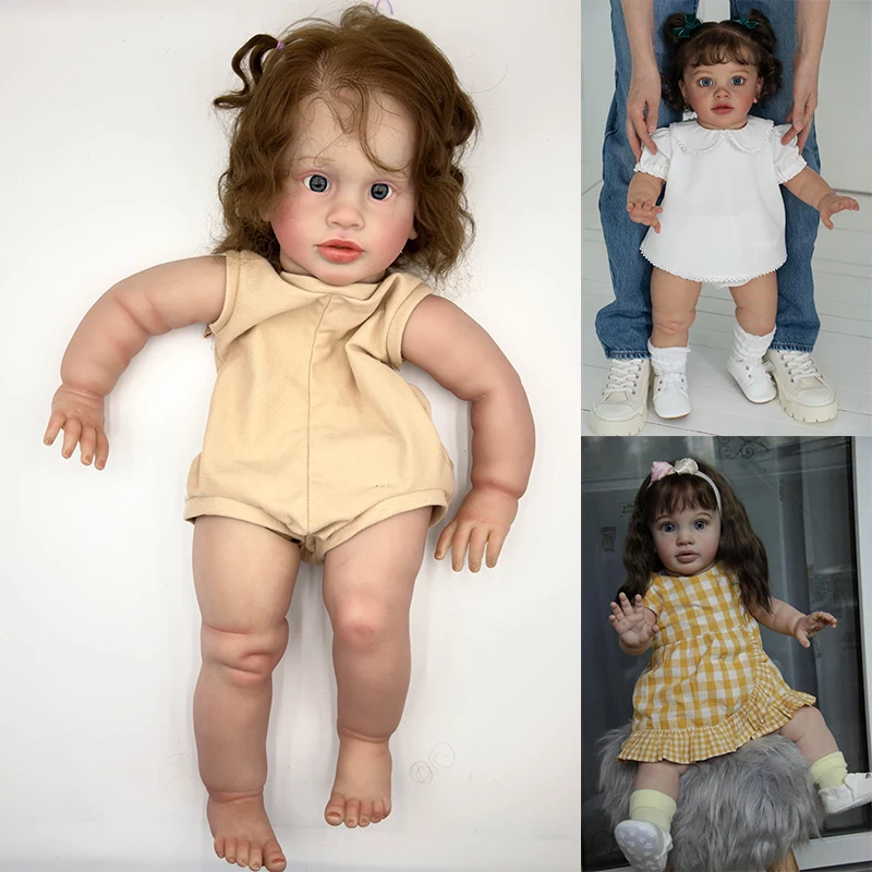 

26inch Pippa Lifelike Unfinished Reborn Doll kit painted Doll kit with Hand Root Hair