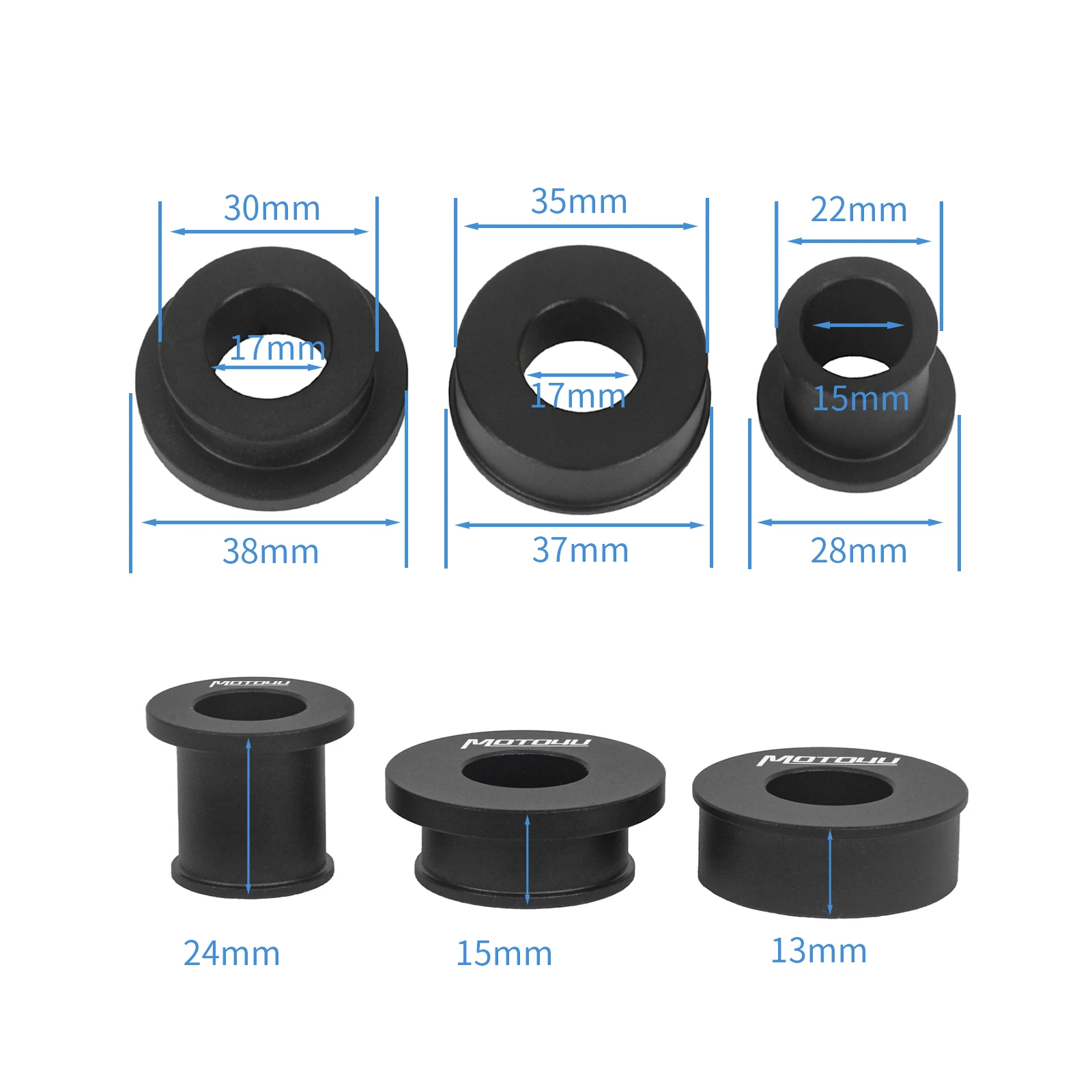 3PCS Motorcycle Captive Racing Front and Real Wheel Spacer Kit Aluminium For Kawasaki ZX-250R ZX250R 2011 2012