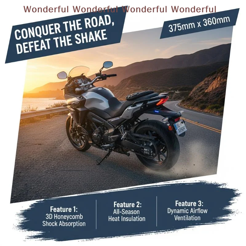 Skin-friendly Motorcycle Shock-absorbing Seat Cover Soft Pressure Relief Non-slip Universal Pad for Daily Commute Touring