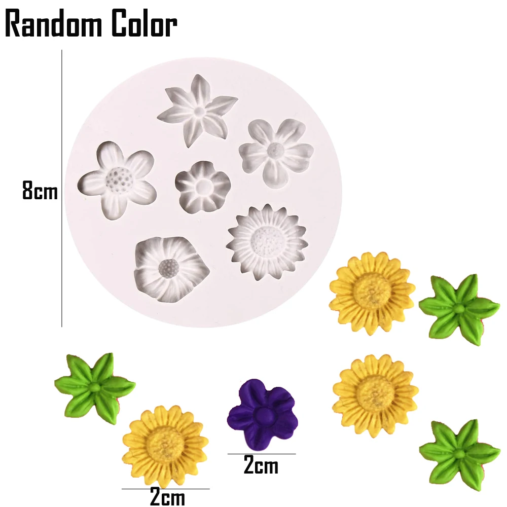 Kinds Of 3D Flowers Daisy Silicone Moulds Candle Gypsum Ornament Chocolate Sugar Turning Kitchen Resin Baking Mold M2810