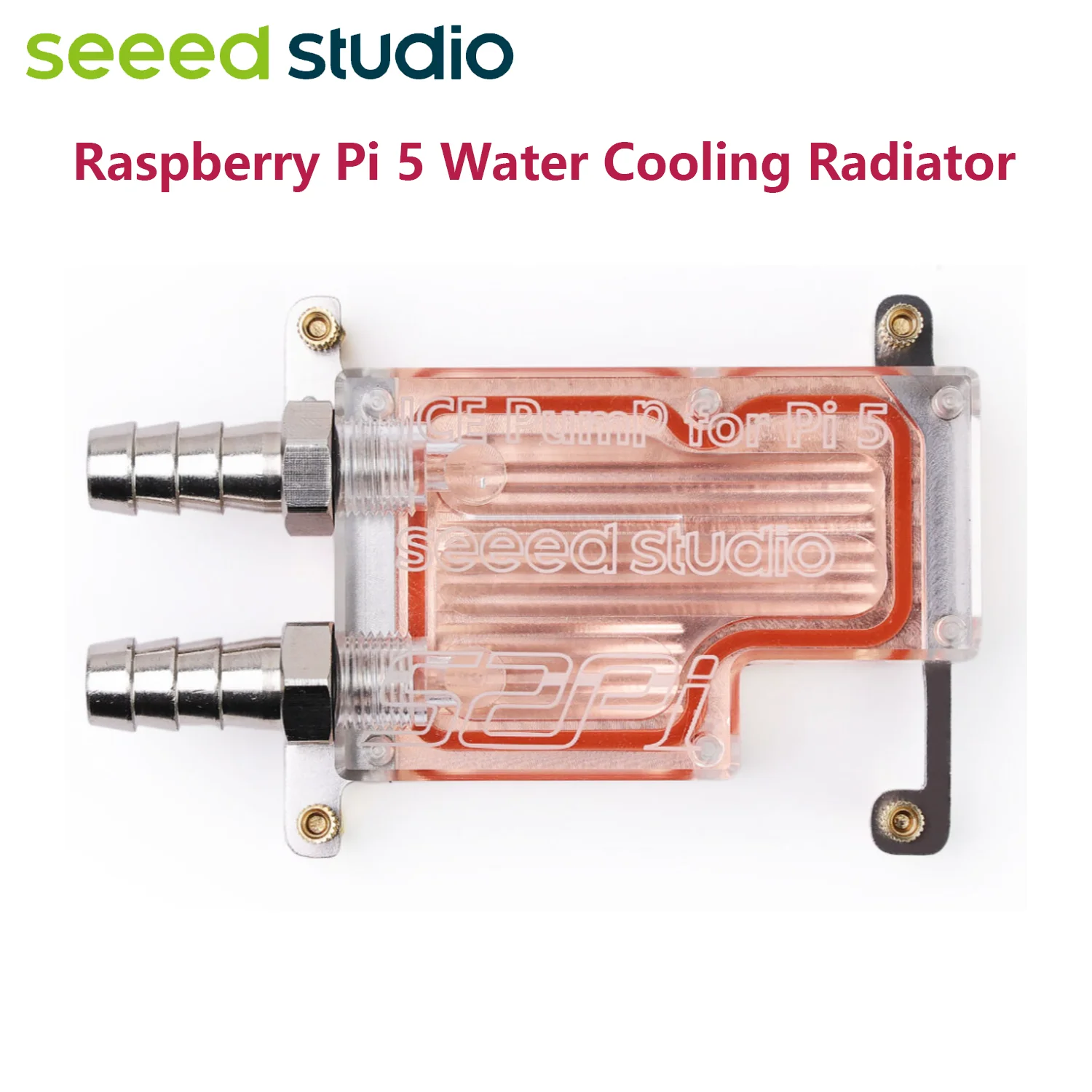 

Raspberry Pi 5 радиатор водяного охлаждения, высокопроизводительное водяное охлаждение RGB, Встроенный кулер ЦП для Rpi 5, макетная плата