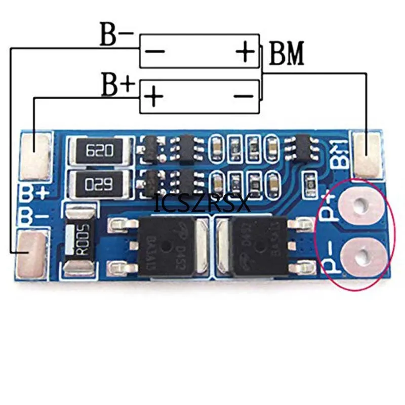 BMS 2S 8A 7.4V 8.4V 18650 Lithium Battery Charge Board Equalizer Balance Version Short Circuit Protection for Solar Power Supply