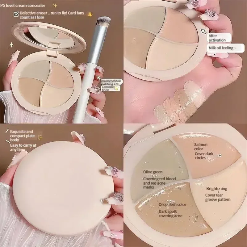 Face Concealer Makeup Palette Moisturizing Dark Complexion Coverage Spot Dark Acne Circles Contour Foundation Cream Cosmetics