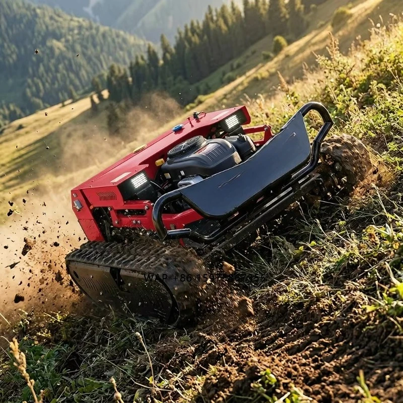 

Remote Controlled Cordless 4-Stroke Self Propelled Steep Slope Mower Eliminates Operator Fall Risk on 70 Grade