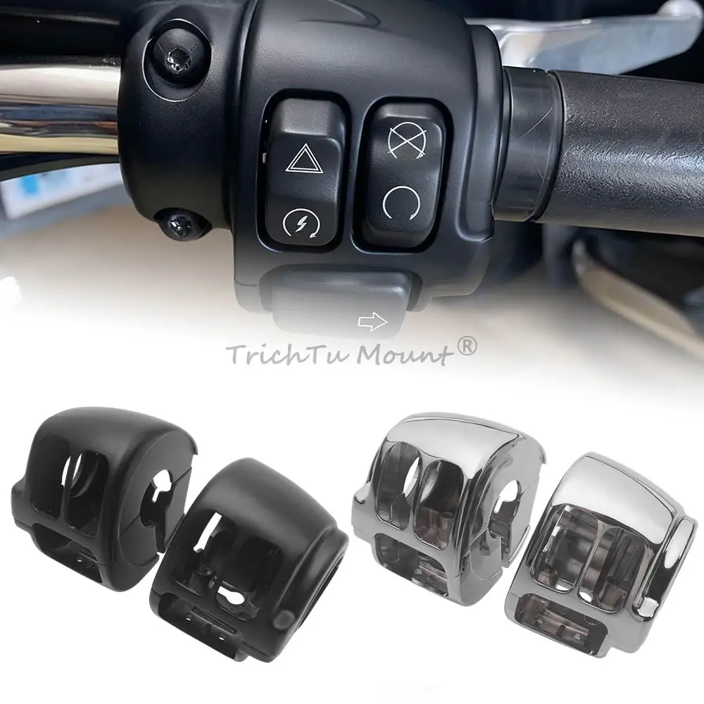 

1pair Handlebar Control Switch Housings Cover Kit Black Or Chrome Mounting Handlebar Position Street Riding Style Fit For Harley