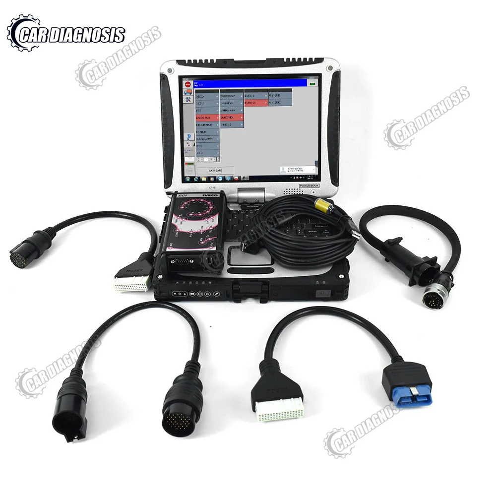 

V14.1 For IVECO ELTRAC EASY ECI diagnostic interface WiFi truck diagnostic scanner + Thoughbook cf19 laptop Full set