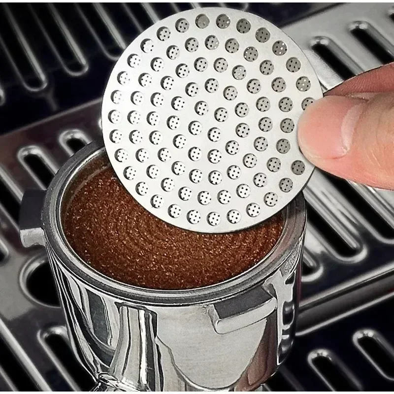 

Espresso Puck Screen Dual Layer Uniform Flow Control Coffee Filter Metal Contact Screen for Espresso Portafilter Filter Basket