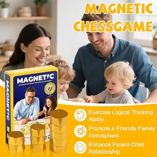 Party Games Magnetic Stones Game Interactive Magnet Board Strategy Family Kids Adults Portable Magnetic Stones Play Set 3.5cm