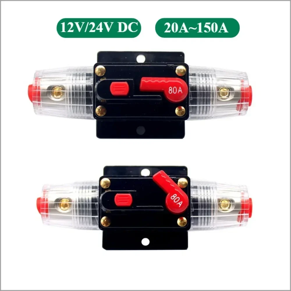 150A Circuit Boat Breaker Resettable Fuse Circuit Breaker Auto Car Stereo Inline Fuse Holders Inverter Manual Reset 12V-24V DC