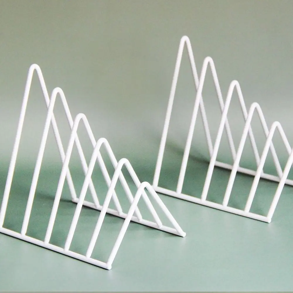Student Stationary School Office Supplies Desk Storage Magzine Holder Book Holder Iron Book Stand Triangle Bookend Record Rack