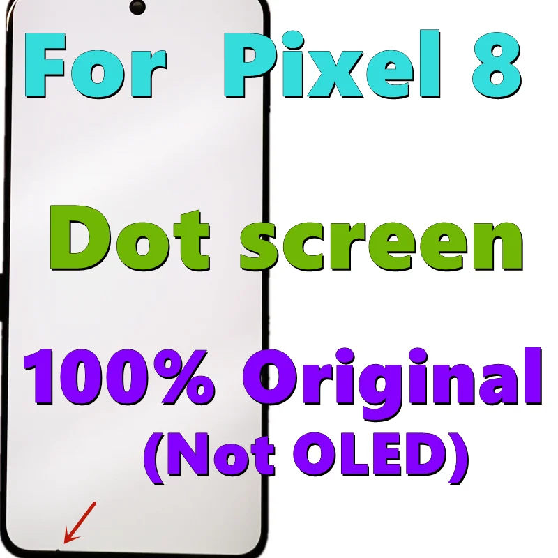 Original Google Pixel 8 Screen Assembly Display with Touch Panel, Full Replacement Kit Compatible with Pixel 8 With Dot
