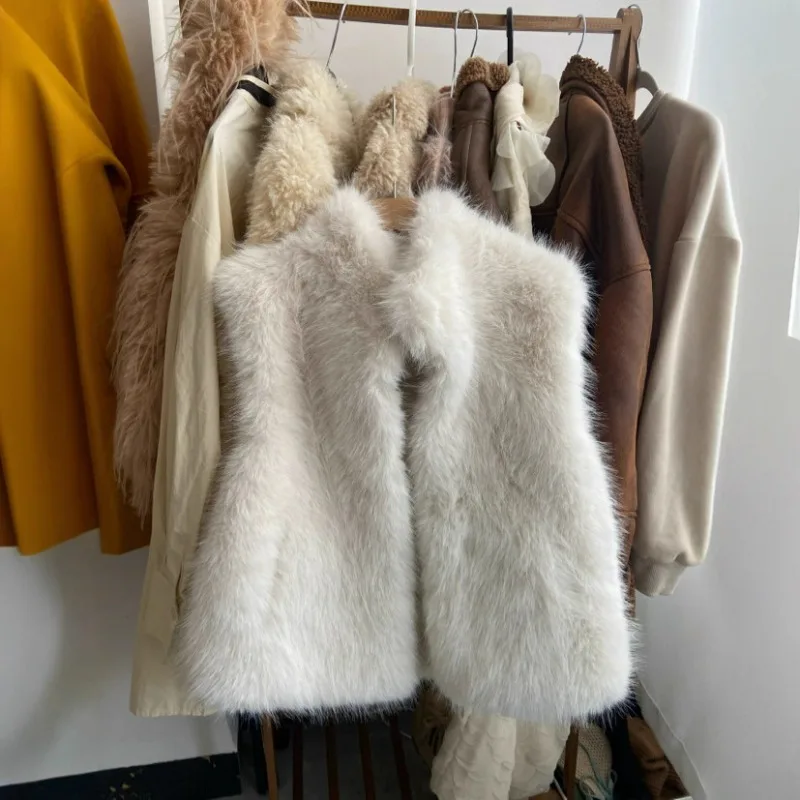 Mao Mao Vest Women's Short Style New Korean Version Popular Environmentally Friendly Cashmere Vest Imitation Fur Jacket Fashion