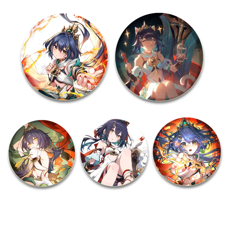 Anime Honkai：Star Rail Button Pins Stelle Caelus Cartoon Badge Round DIY Creative Brooches for Backpack Jewelry Accessories Gift