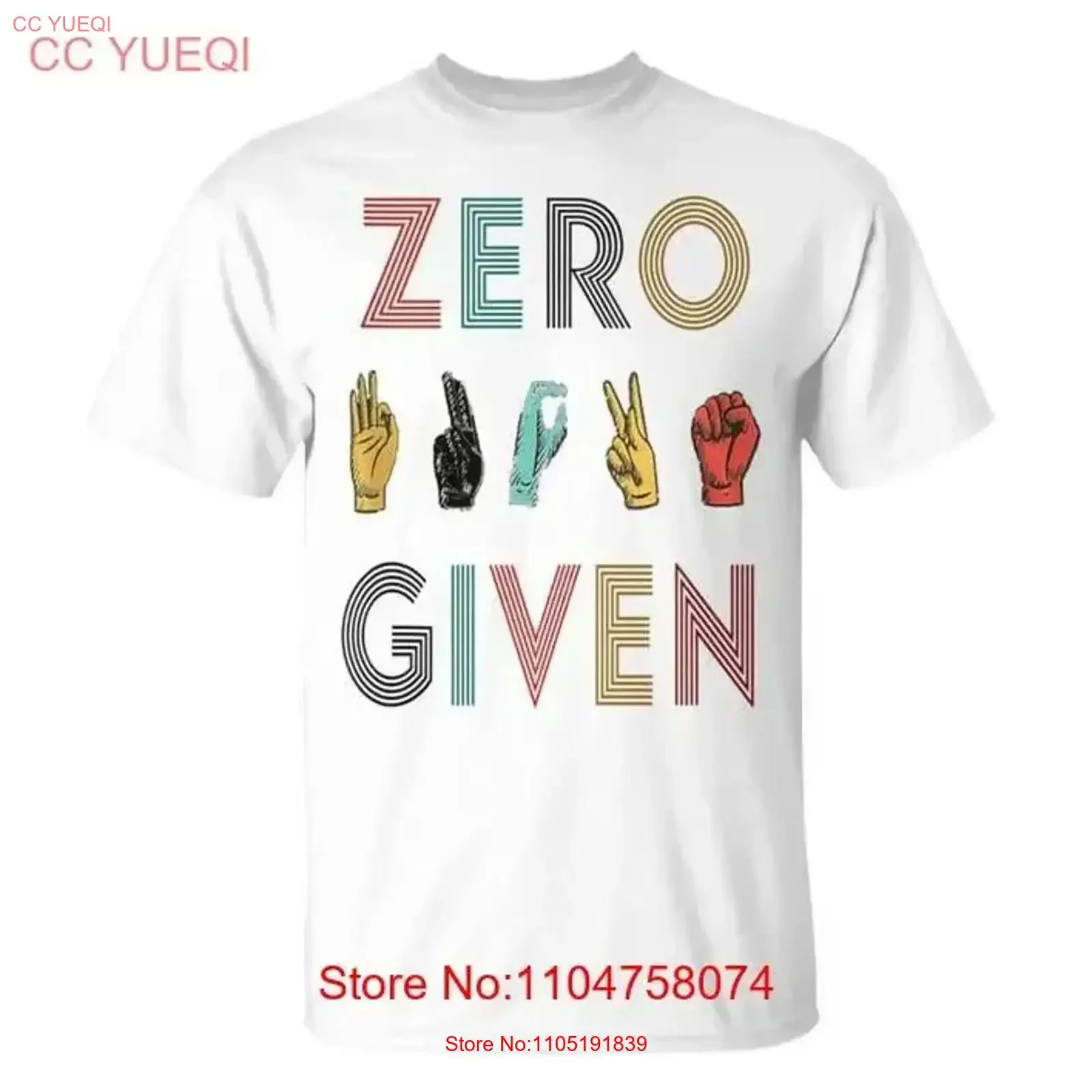 تي شيرت Rude Zero F cks Given Sign Language Asl Vintage Deaf مقاس S 5XL مغسول متعدد الاستخدامات أوم عتيق مغسول ملابس الشارع الناعمة #1