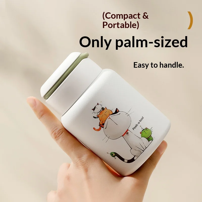316 Stainless Steel Thermos Cup Cartoon Mini Thermos Cup High Value Pocket Cup Portable Small Capacity Bottle for Tea Coffee