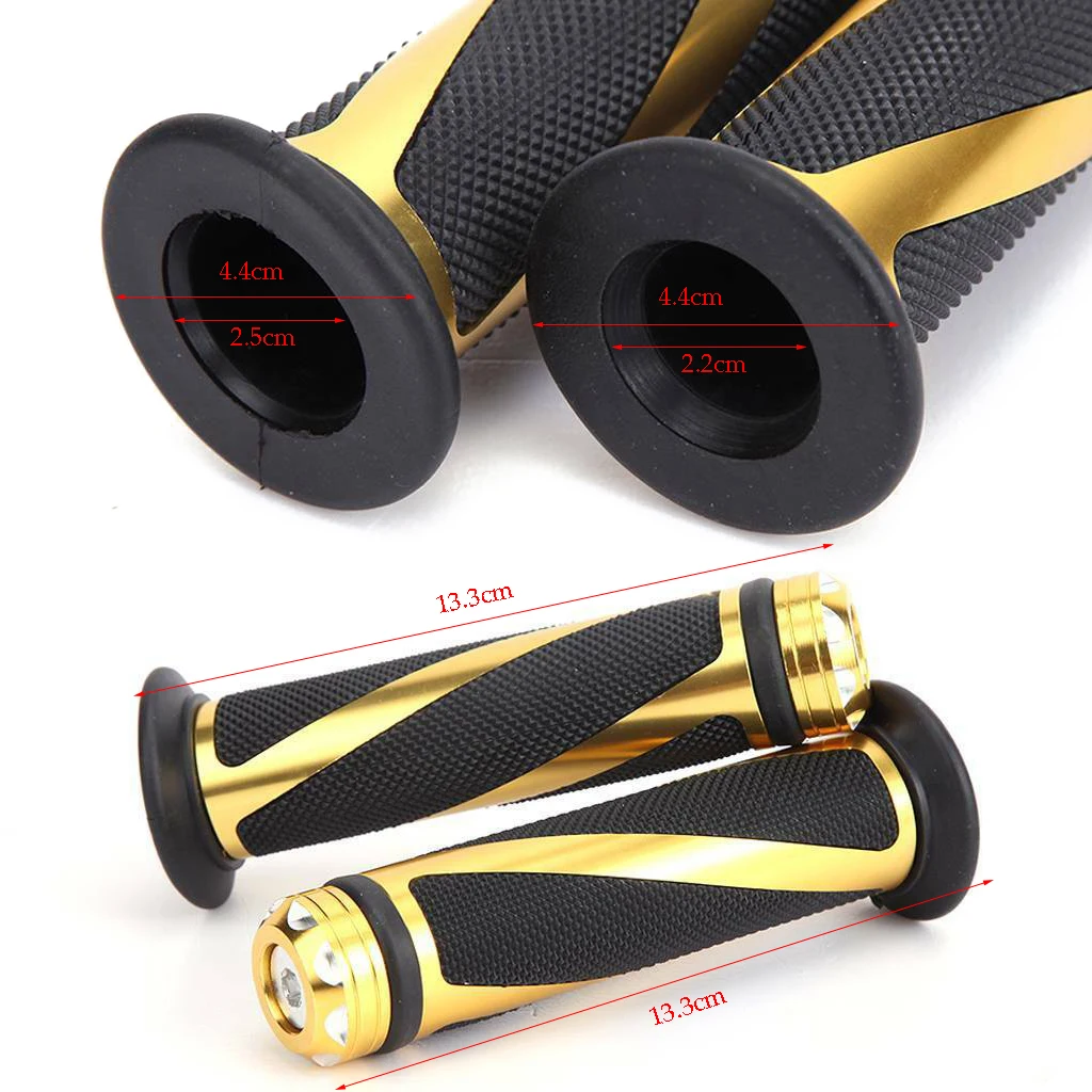 7/8inch Gold Stripe Motorcycle Hand Grips For Yamaha Honda ...