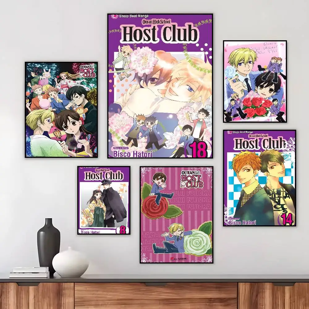 Anime Ouran High School Host Club Poster Art canvas HD aesthetic Printing Paper Wall Art for Living Room Bar fashion Home Decor