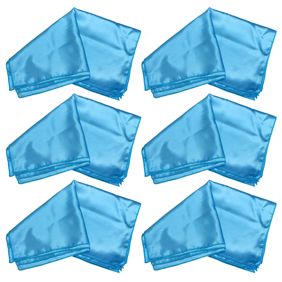

6Pcs Solid Color Square Napkin Cloth Easy Care Machine Washable for Home Restaurant Hotel Tableware Pad Placemat 40x40cm Blue